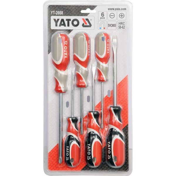 Набор отверток SL 5.5/6.5/8 PH 1/2/3 YATO 6 шт. YT-2668