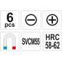Набор отверток SL 5.5/6.5/8 PH 1/2/3 YATO 6 шт. YT-2668