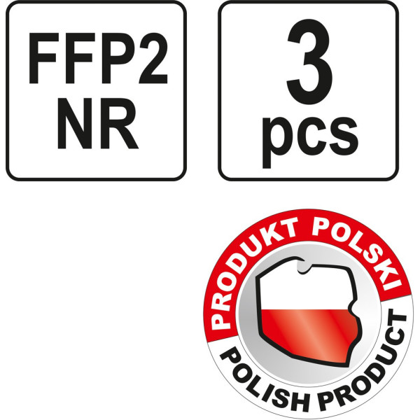Респиратор противоаэрозольный с клапаном YATO FFP2 NR 3 шт YT-7492