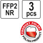 Респиратор противоаэрозольный с клапаном YATO FFP2 NR 3 шт YT-7492