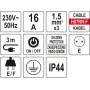 Удлинитель сетевой 3м с заземлением YATO 5 розеток YT-81242