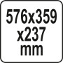 Ящик для инструментов открытый YATO 576x359x237мм YT-09168