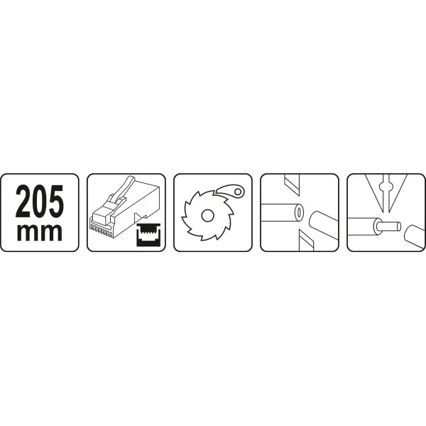 Кліщі для обтискання та зачищення дротів тип RJ45/RJ10/RJ11 YATO 205 мм YT-22443