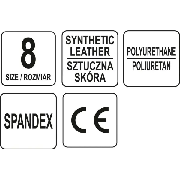 Рукавички з відкритими пальцями чорні YATO розмір 8 YT-74658