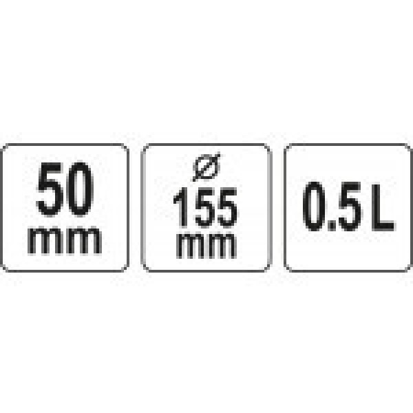 Миска резиновая 0,5л для гипса и строительных растворов YATO  Ø155х50мм YT-51880