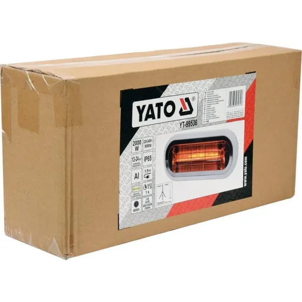 Обігрівач інфрачервоний LOW GLARE YATO 230В 1.5кВт діапазон 12-24 м2 YT-99536