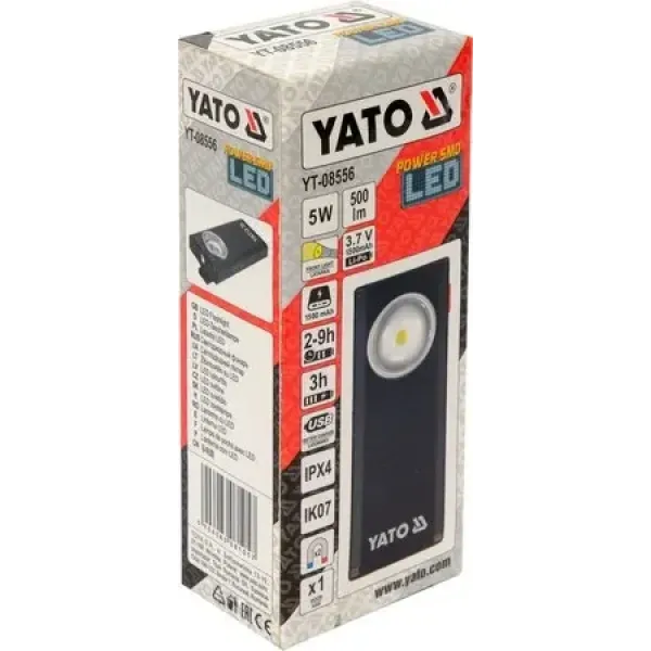 Ліхтар світлодіодний YATO Li-Po 3.7В 1500мАг USB функція powerbank YT-08556