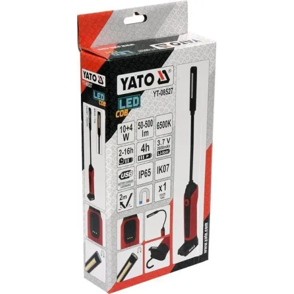 Лампа світлодіодна YATO Li-Ion 3.7В, 2 режими, USB YT-08527
