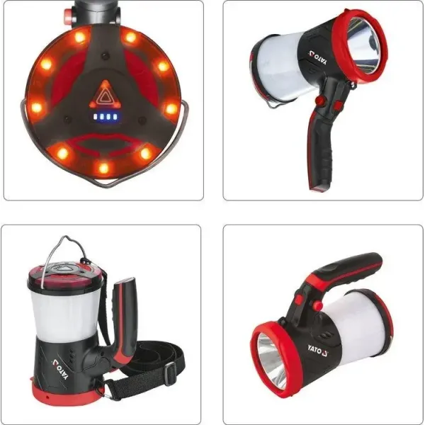 Ліхтар LED-діодний з ручкою YATO Li-Ion 3.7В 4400мАч  530Лм зарядка USB, функція powerbank YT-08579