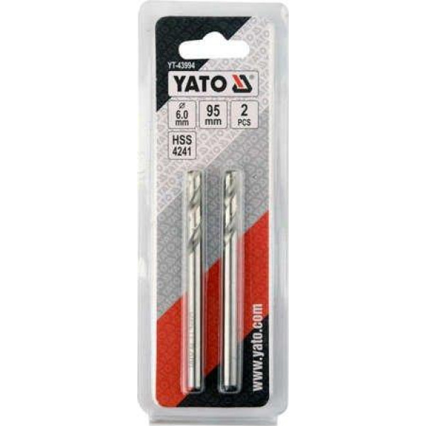 Свердла напрямні 6х95мм для тримачів корончастих свердел YATO 2 шт. YT-43994