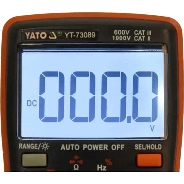 Мультиметр TRUE RMS електричних параметрів YATO з LCD-цифровим діапазоном 9999 YT-73089