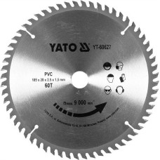 Диск пильный по ПВХ YATO 185х2.5x20мм  60 зубьев YT-60627