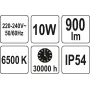 Прожектор с SMD-диодным излучателем  с датчиком движения YATO 10Вт  230В  900лм 14 диодов YT-81826