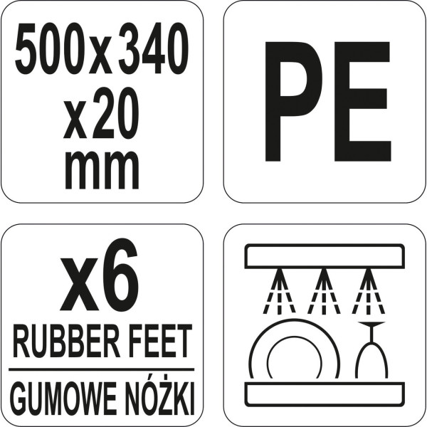 Дошка для нарізки біла YATO 500x320м YG-02166
