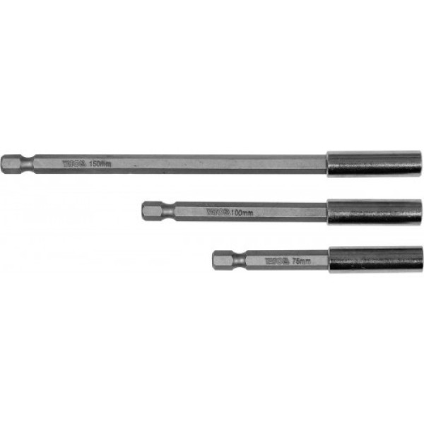 Набір магнітних тримачів для бітів 1/4" YATO 75/100/150 мм YT-04699