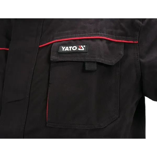 Куртка робоча COMFY утеплена чорно-червона бавовна 7 кишень YATO розмір S- XXL YT-79230