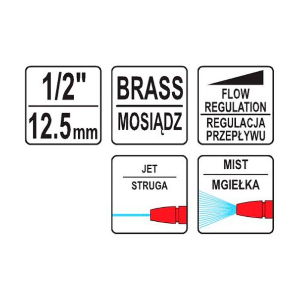 Пістолет зрошувальний YATO металевий 1/2 YT-8967