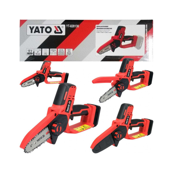 Пила ланцюгова акумуляторна YATO 18В Li-Ion шина 4"/10 см без акумулятора YT-828136