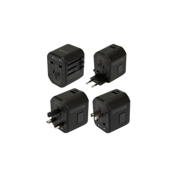 Адаптер со встроенным зарядным устройством с двумя портами USB и технологией быстрой зарядки YATO  YT-81300 YT-81300