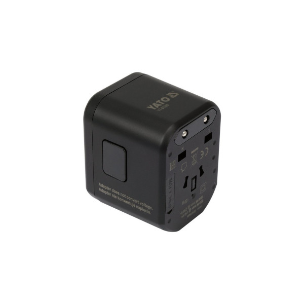 Адаптер со встроенным зарядным устройством с двумя портами USB и технологией быстрой зарядки YATO  YT-81300 YT-81300