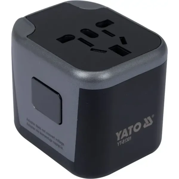 Адаптер со встроенным зарядным устройством с двумя портами USB YATO  YT-81301 YT-81301