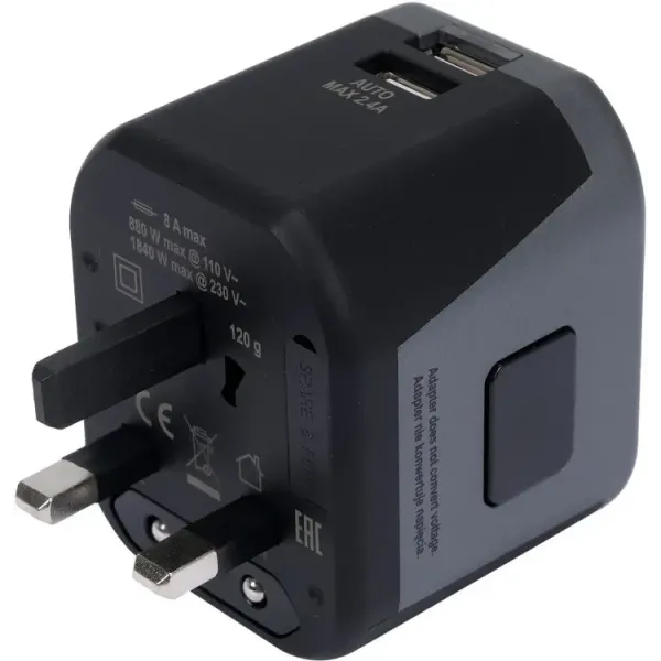 Адаптер со встроенным зарядным устройством с двумя портами USB YATO  YT-81301 YT-81301