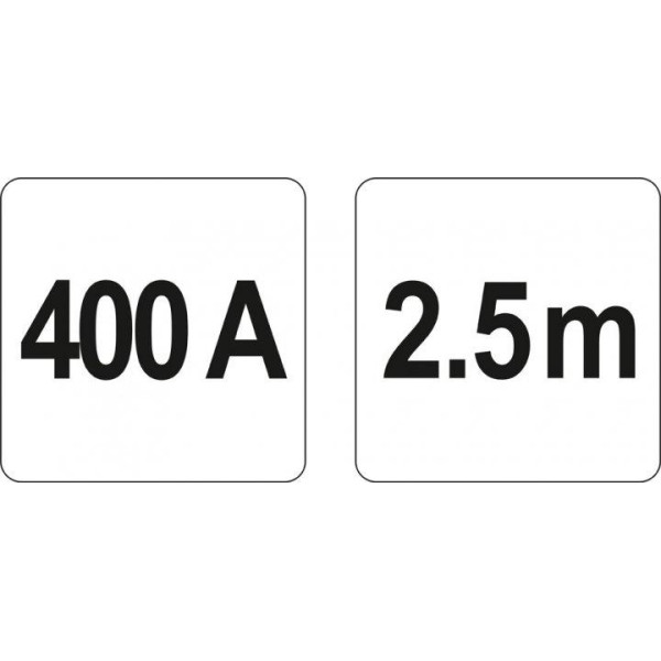 Кабель пусковий для акумулятора 400 А 2.5 м YATO 2 шт. YT-83152