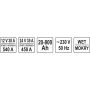 Пускозарядний пристрій для акумуляторів YATO 12/24 В 60-540А 20-800 А·год 230 В YT-83062