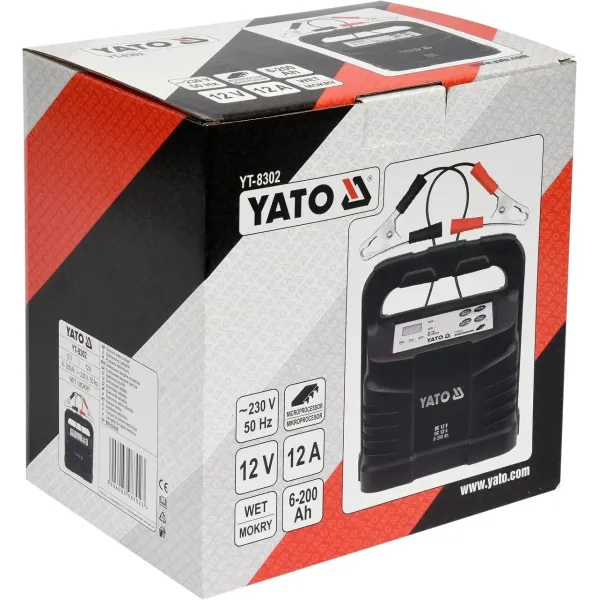 Зарядное устройство YATO 12В 12А  6-200Aч YT-8302