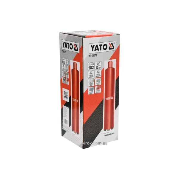 Свердло корончасте з алмазним напиленням 182 мм для каменю бетону YATO 430 мм YT-60379