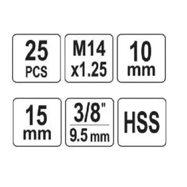 Набор для ремонта свечей зажигания YATO 25предм. YT-17581
