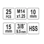 Набор для ремонта свечей зажигания YATO 25предм. YT-17581
