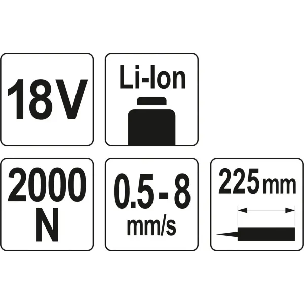 Пістолет для клею та герметика акумуляторний YATO Li-Ion 18 В для туби  225-240 мм, 0.5-8 мм без акумулятора YT-82889