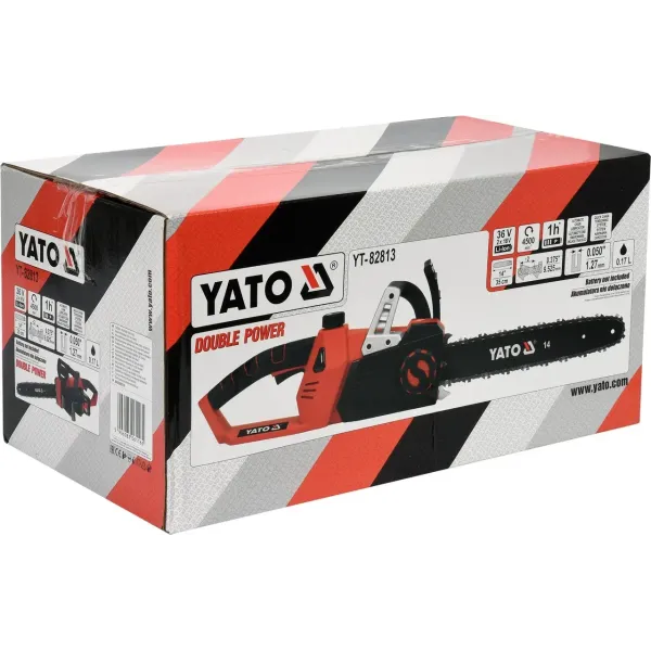 Пила ланцюгова акумуляторна 14" YATO Li-Ion 36В шина 14"/35 см  (БЕЗ АККУМУЛЯТОРА) YT-82813