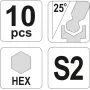 Набір ключів Hex Г-подібних 1.27-10 мм із кулею YATO 10 шт. YT-0561