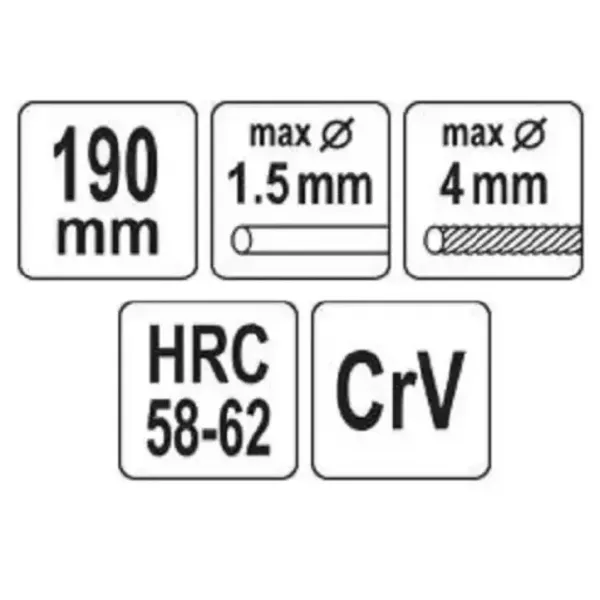 Ножиці для різання дроту до 1.5 мм і тросів до 4 мм YATO 190 мм YT-18570