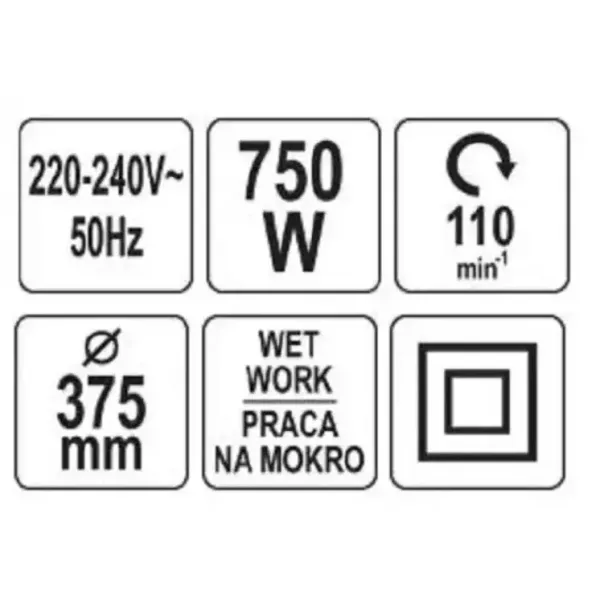 Шліфмашина для штукатурки мережева YATO 750 Вт диск 375 мм YT-82330