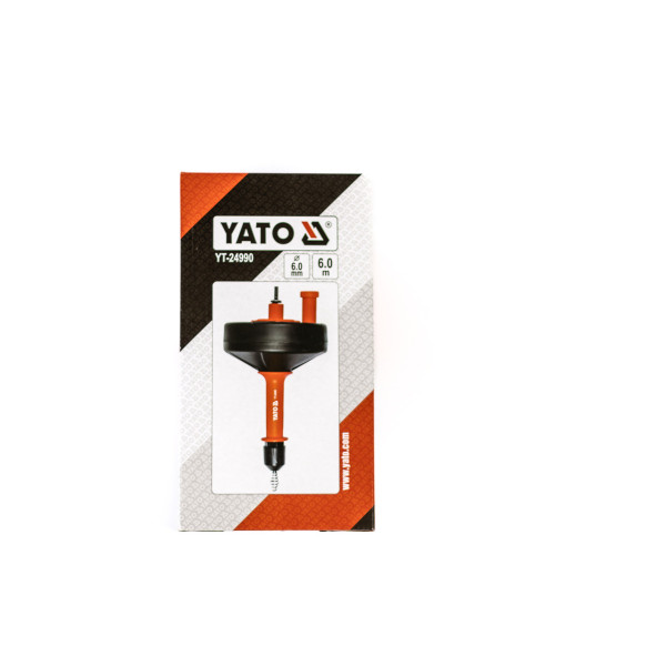 Трос 6ммх6м на бобине для очистки труб YATO со шпинделем под дрель YT-24990