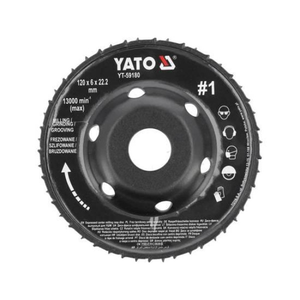 Диск-фреза выпуклый для УШМ YATO 120/22.2х16/6мм  #1 YT-59180