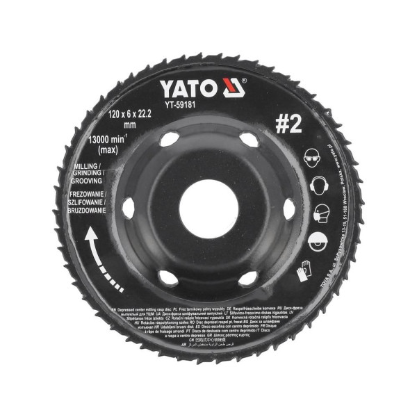 Диск-фреза выпуклый для УШМ YATO 120/22.2х16/6мм #2 YT-59181