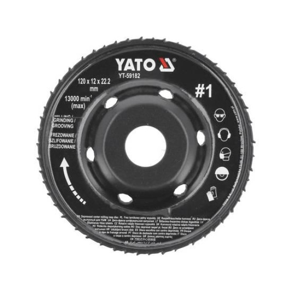 Диск-фреза выпуклый для УШМ YATO 120/22.2х16/12мм  #1 YT-59182