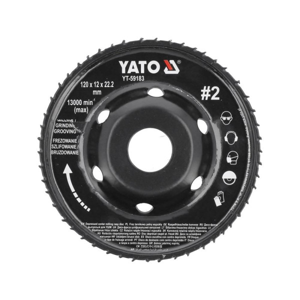 Диск-фреза выпуклый для УШМ YATO 120/22.2х16/12мм  #2 YT-59183