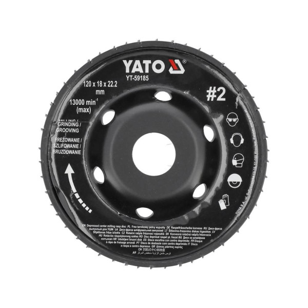 Диск-фреза выпуклый для УШМ YATO 120/22.2х18мм  #2 YT-59185