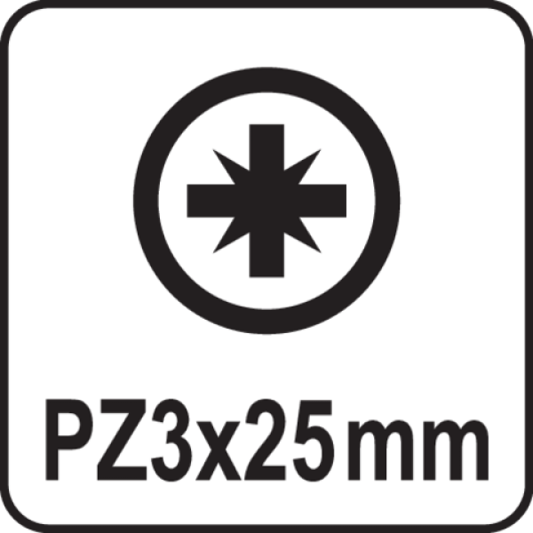 Насадка викруткова "Pozidriv" PZ3х25мм HEX1/4" YATO 50 шт. YT-7812