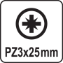 Насадка викруткова "Pozidriv" PZ3х25мм HEX1/4" YATO 50 шт. YT-7812