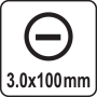 Викрутка плоска прецизійна YATO SL3х100 мм YT-25811