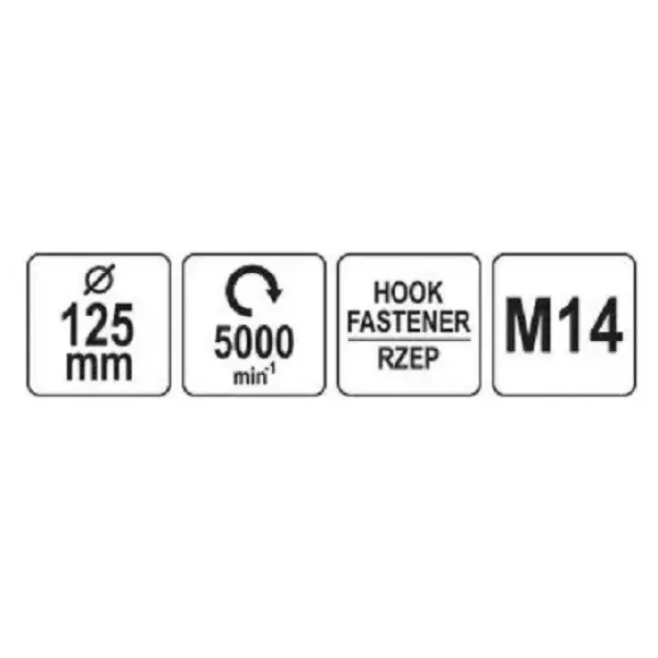 Диск крепежный опорный с липучкой для полировки YATO 125х20мм М14 YT-47890