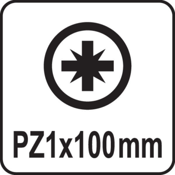 Викрутка хрестова "Pozidriv" PZ1 х 100 мм YATO YT-25941