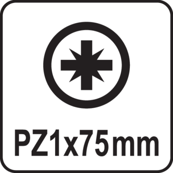 Викрутка хрестова "Pozidriv" PZ1 х 75 мм YATO YT-25940
