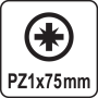 Викрутка хрестова "Pozidriv" PZ1 х 75 мм YATO YT-25940
